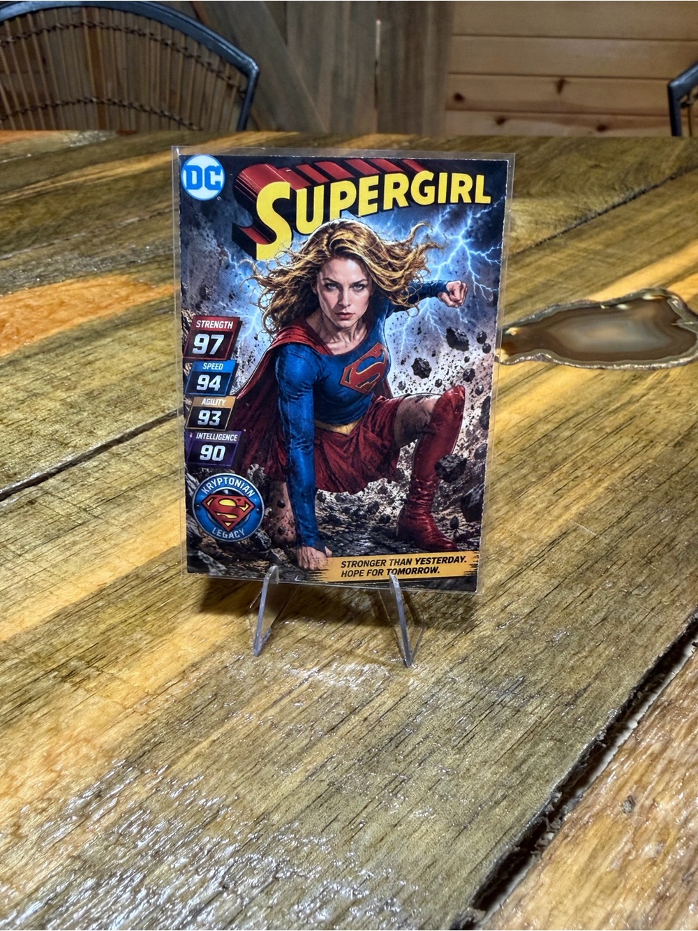 DC Supergirl Display Card - Blue, Red & Yellow